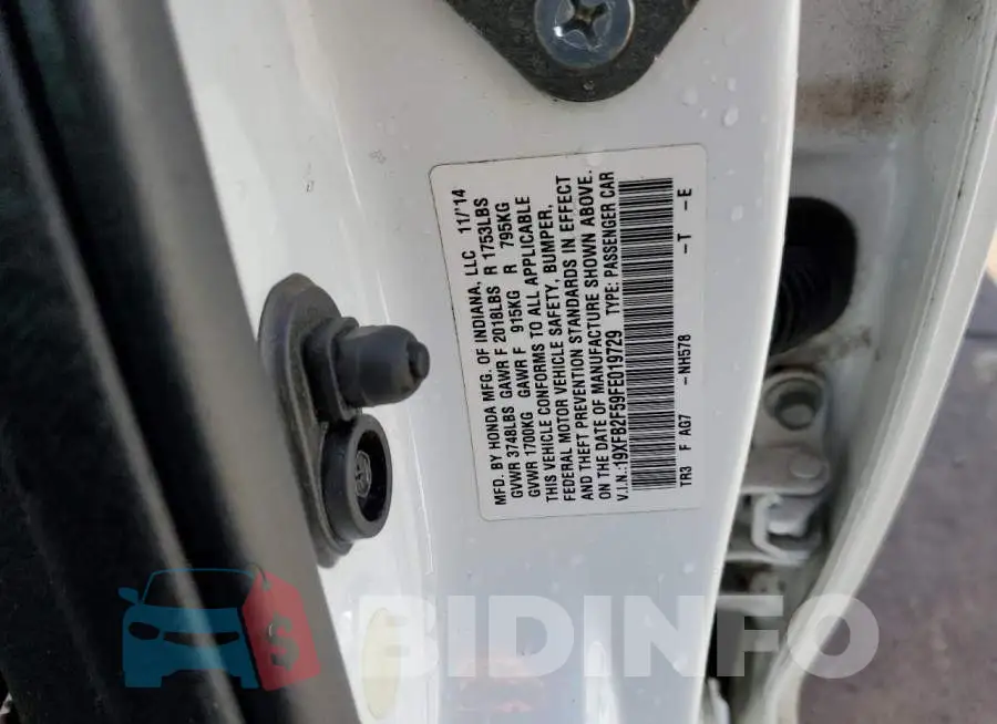 19XFB2F59FE019729 Photo# 13