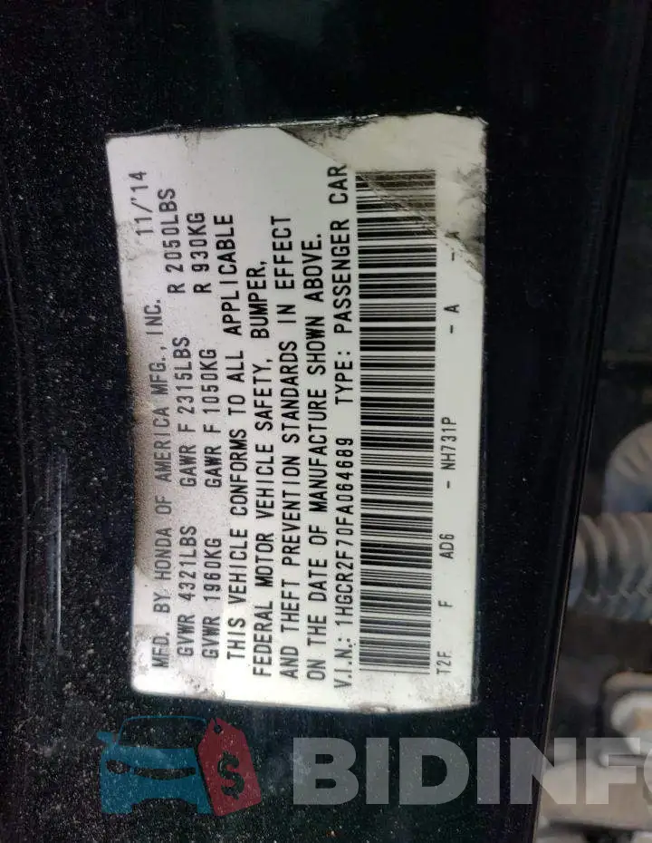 1HGCR2F70FA064689 Photo# 13
