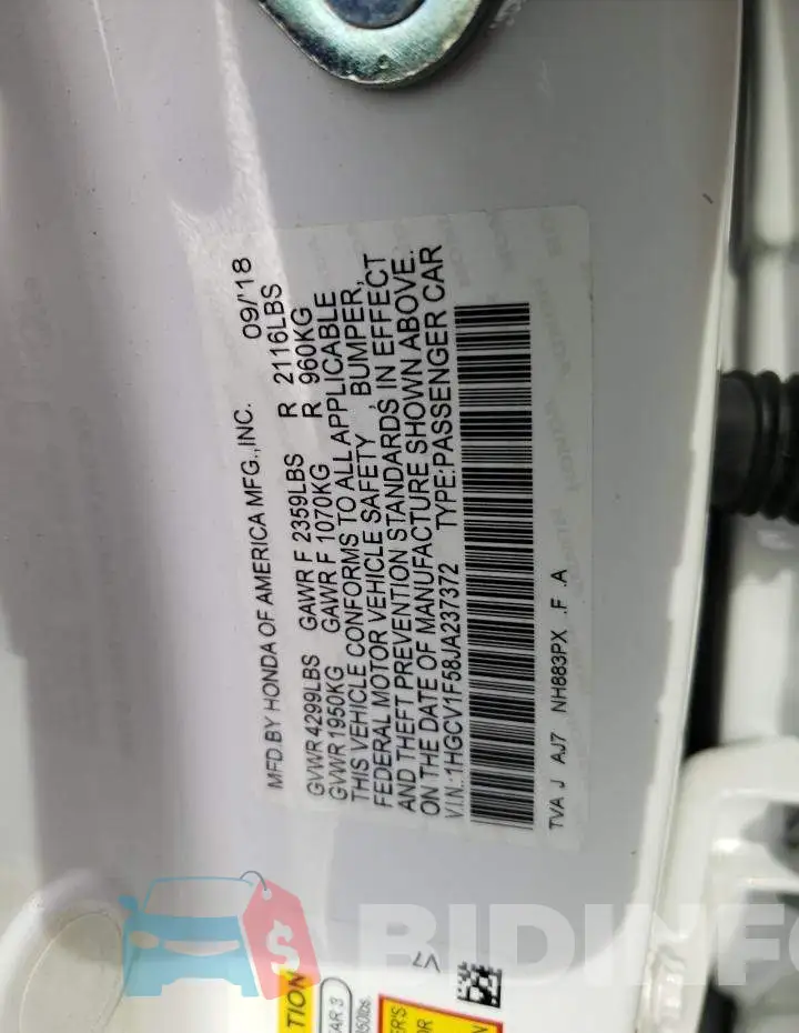 1HGCV1F58JA237372 Photo# 12
