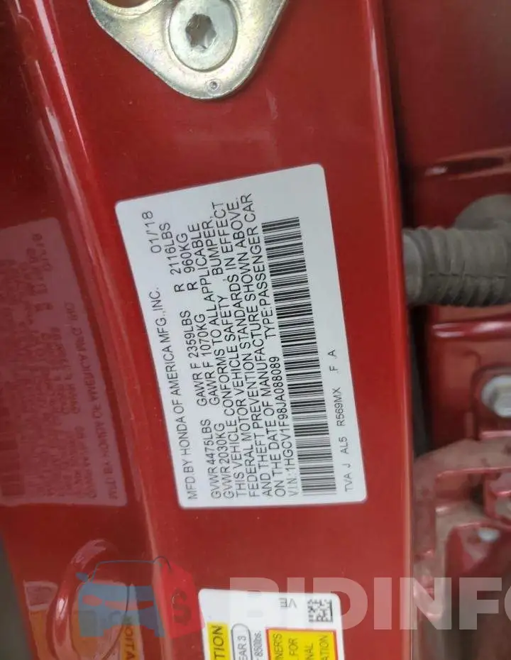 1HGCV1F98JA088089 Photo# 12
