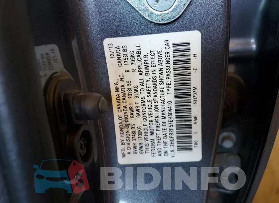 2HGFB2F57EH504410 Photo# 12