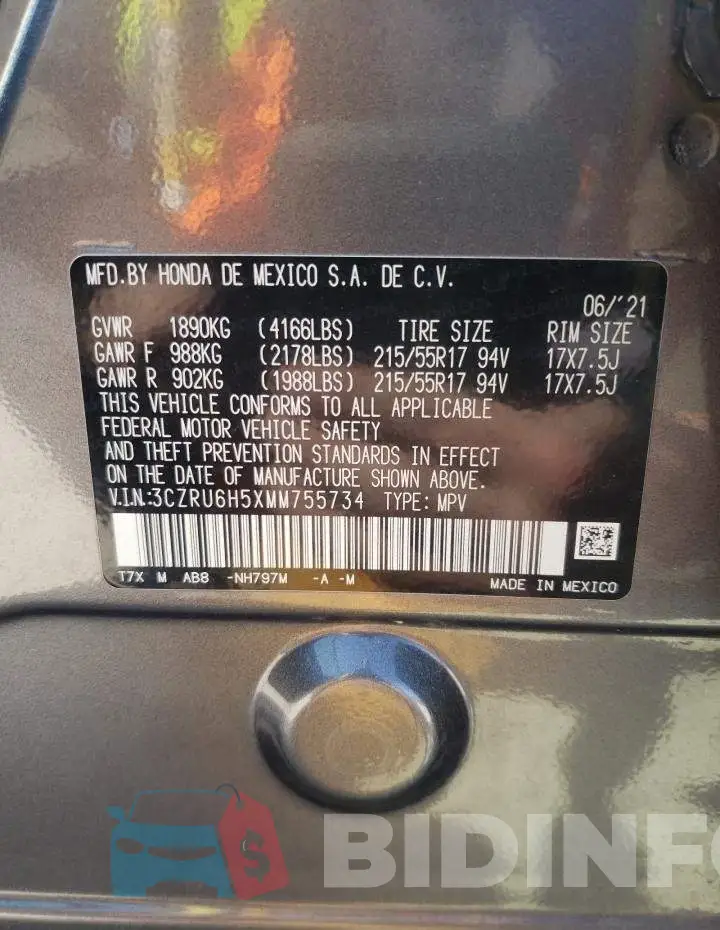 3CZRU6H5XMM755734 Photo# 12