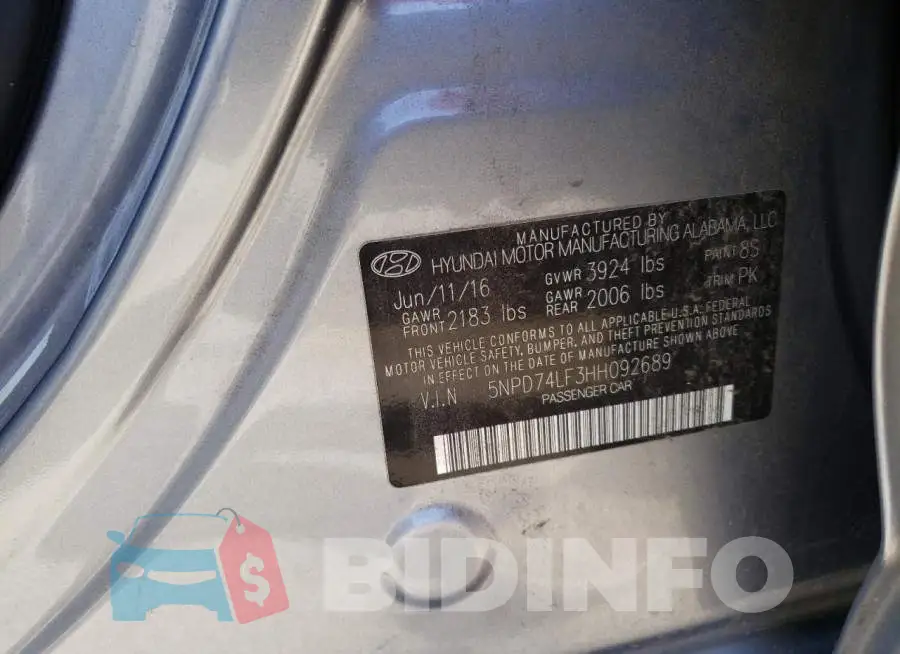 5NPD74LF3HH092689 Photo# 12