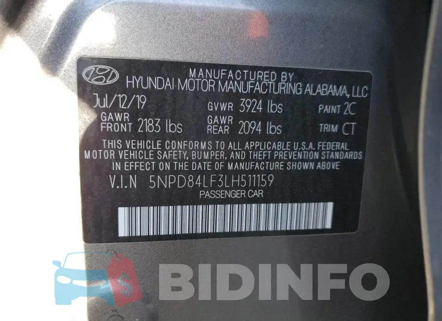 5NPD84LF3LH511159 Photo# 13
