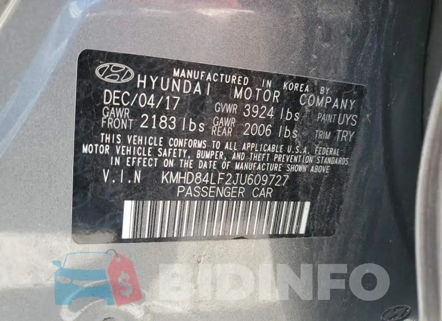 KMHD84LF2JU609727 Photo# 12