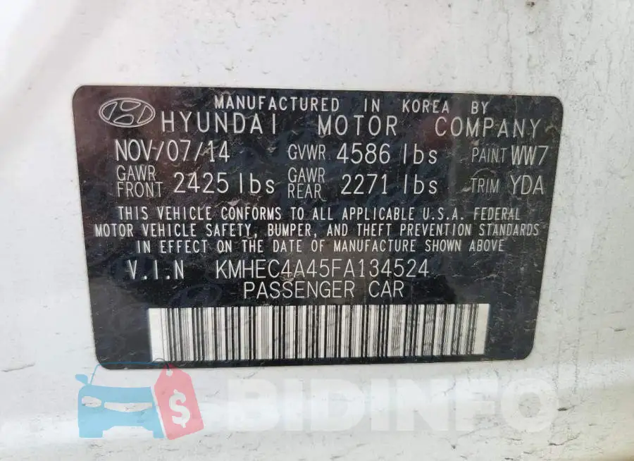 KMHEC4A45FA134524 Photo# 12