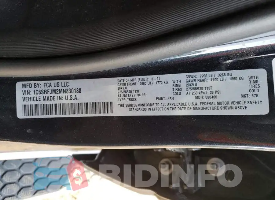 1C6SRFJM2MN830188 Photo# 12