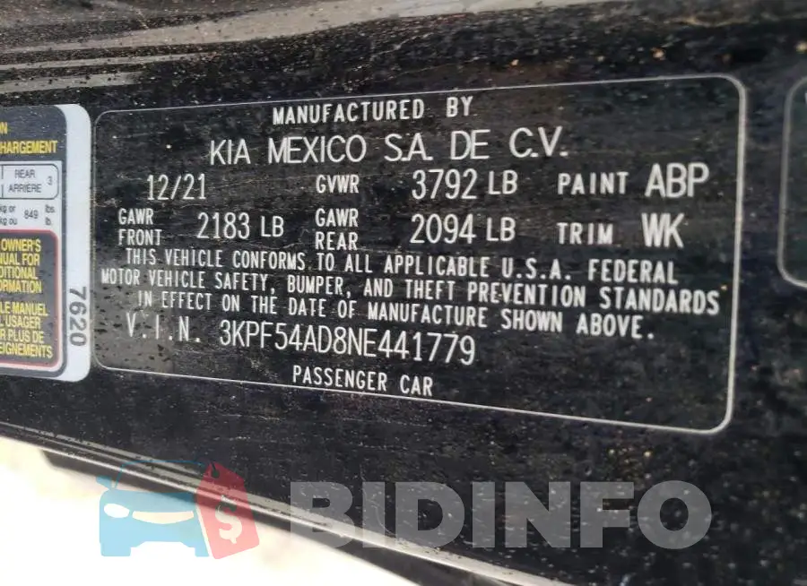 3KPF54AD8NE441779 Photo# 13