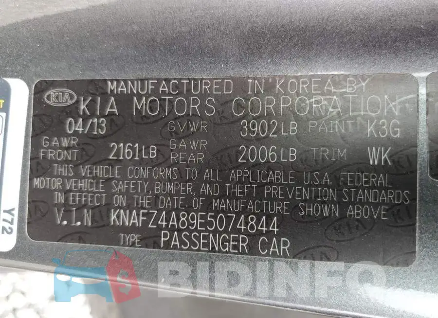 KNAFZ4A89E5074844 Photo# 13