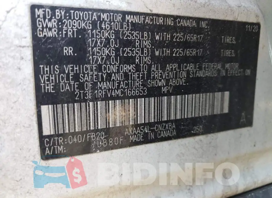 2T3F1RFV4MC166653 Photo# 13