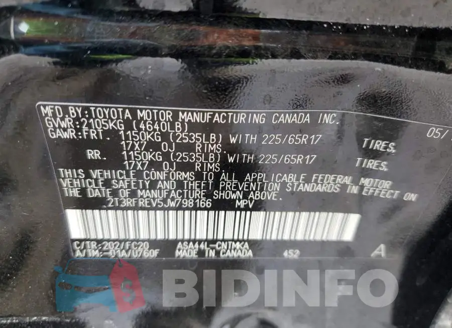 2T3RFREV5JW798166 Photo# 12