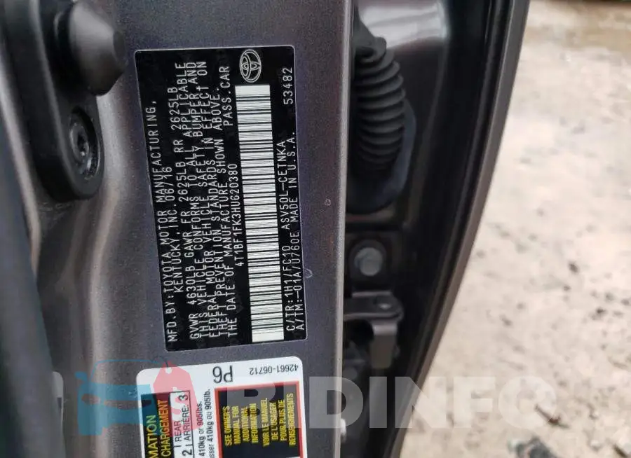 4T1BF1FK3HU620380 Photo# 13
