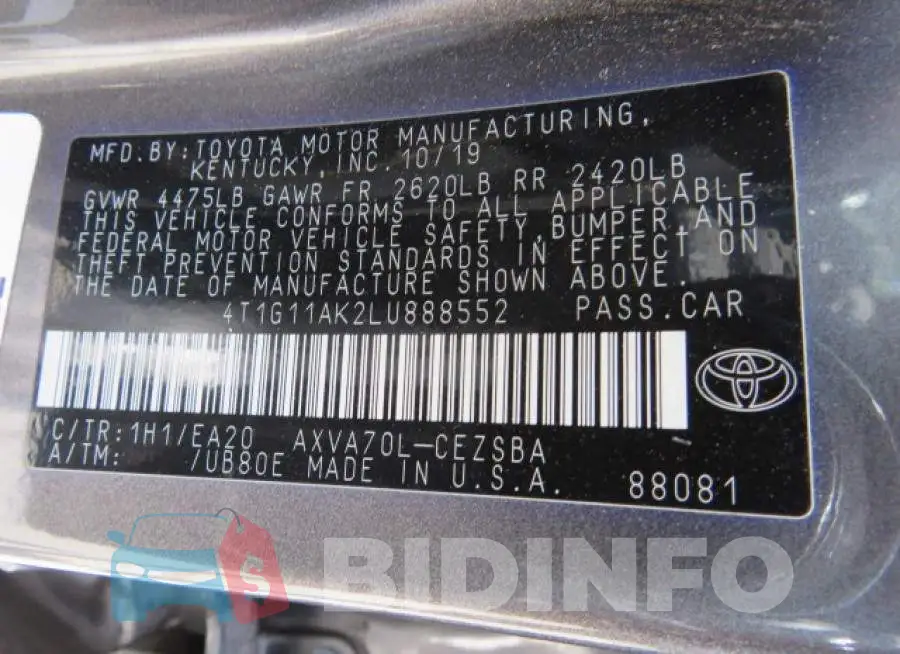 4T1G11AK2LU888552 Photo# 10