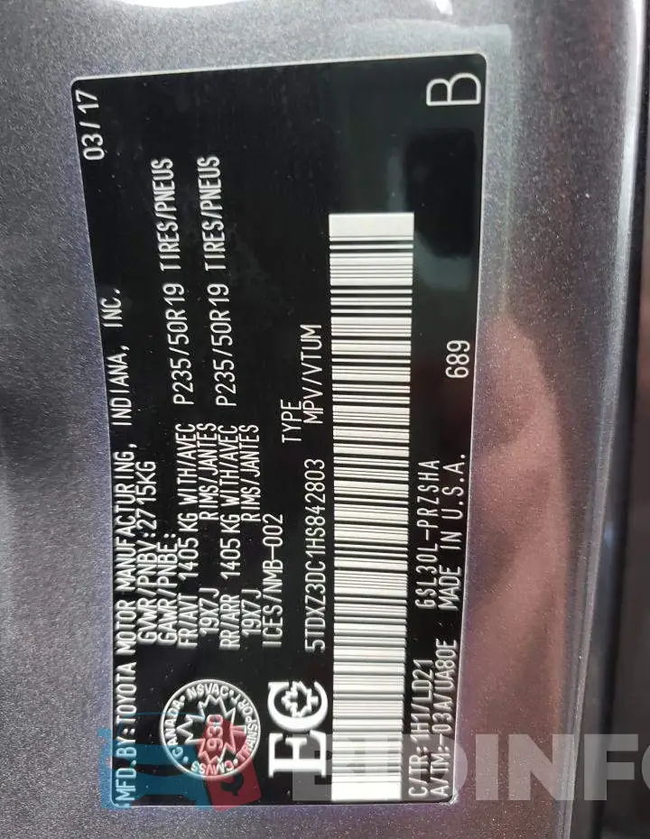 5TDXZ3DC1HS842803 Photo# 14