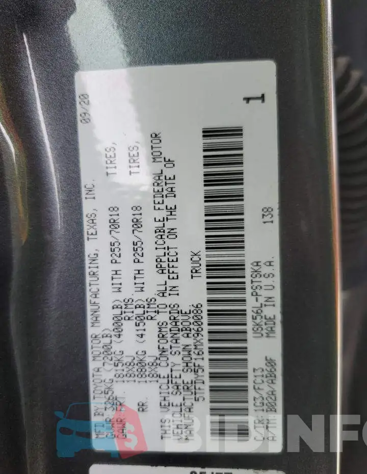 5TFDY5F16MX960086 Photo# 12