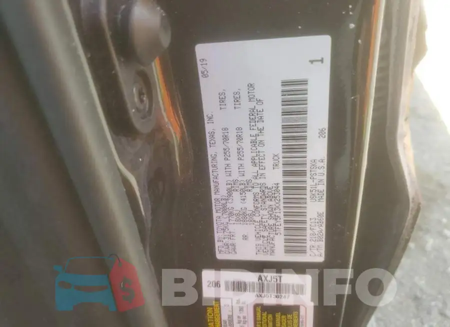 5TFEY5F13KX253044 Photo# 13