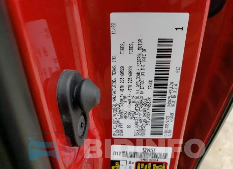 5TFJA5DB1PX065791 Photo# 13