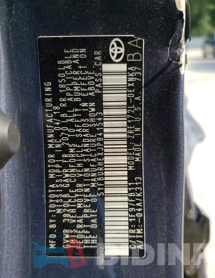 5YFBURHEXJP841543 Photo# 12