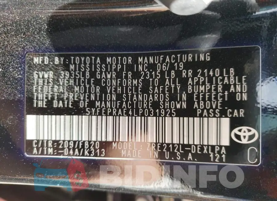 5YFEPRAE4LP031925 Photo# 12