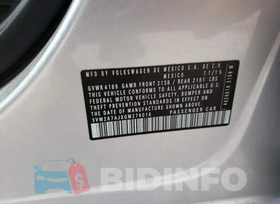 3VW267AJXGM276018 Photo# 13