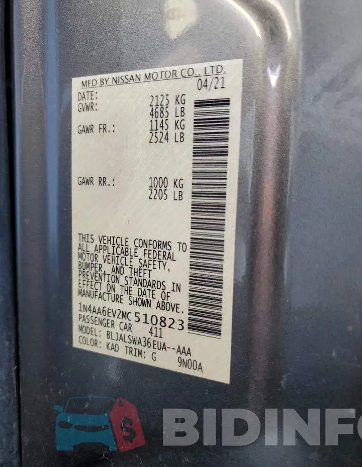 1N4AA6EV2MC510823 Photo# 12