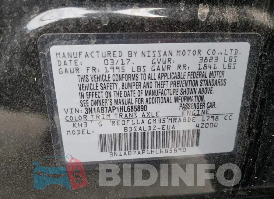 3N1AB7AP1HL685890 Photo# 12