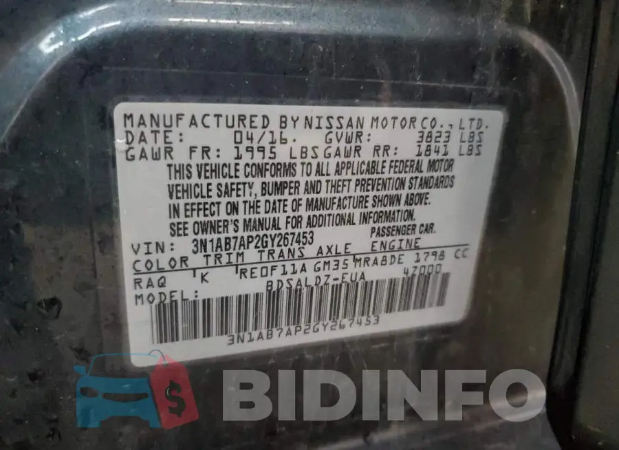 3N1AB7AP2GY267453 Photo# 13