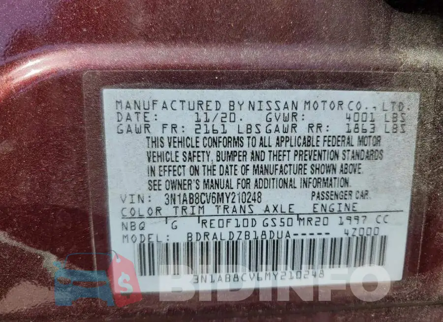 3N1AB8CV6MY210248 Photo# 13