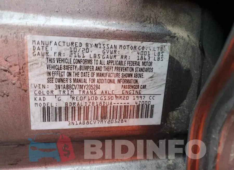 3N1AB8CV7MY205284 Photo# 12