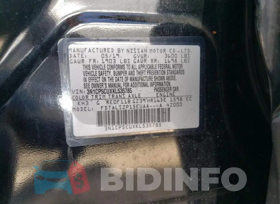 3N1CP5CUXKL535785 Photo# 12