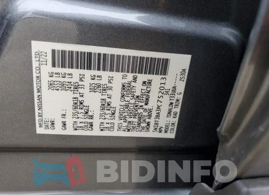 5N1BT3BA3PC752013 Photo# 12