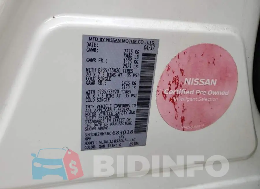 5N1DR2MM4HC683018 Photo# 13