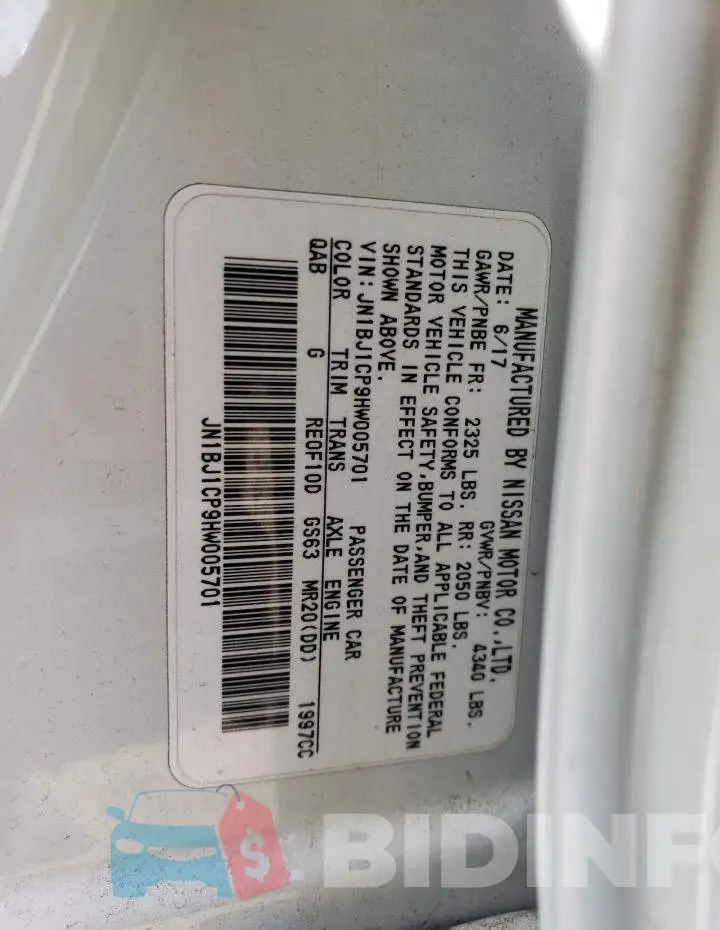 JN1BJ1CP9HW005701 Photo# 13