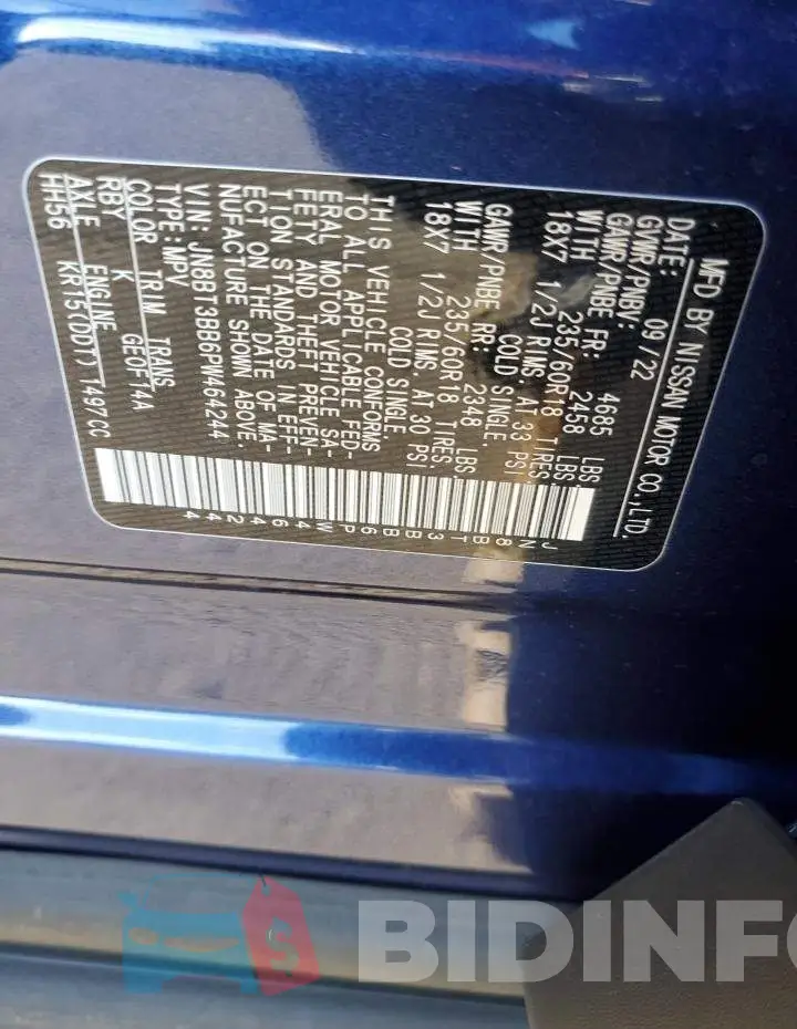 JN8BT3BB6PW464244 Photo# 12