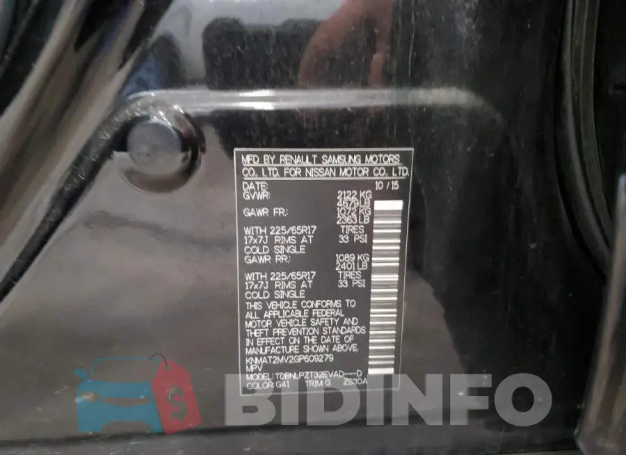 KNMAT2MV2GP609279 Photo# 13