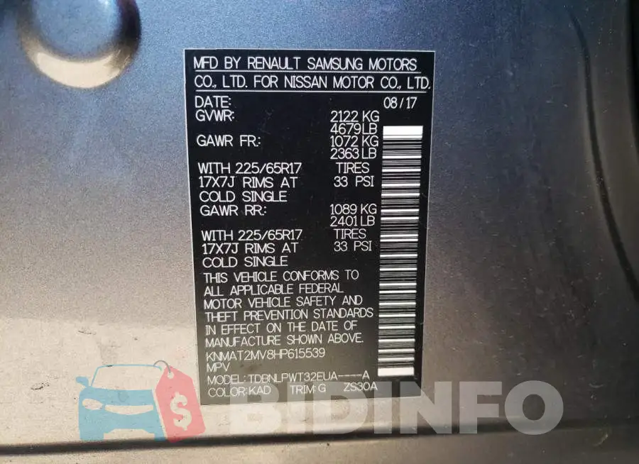 KNMAT2MV8HP615539 Photo# 13