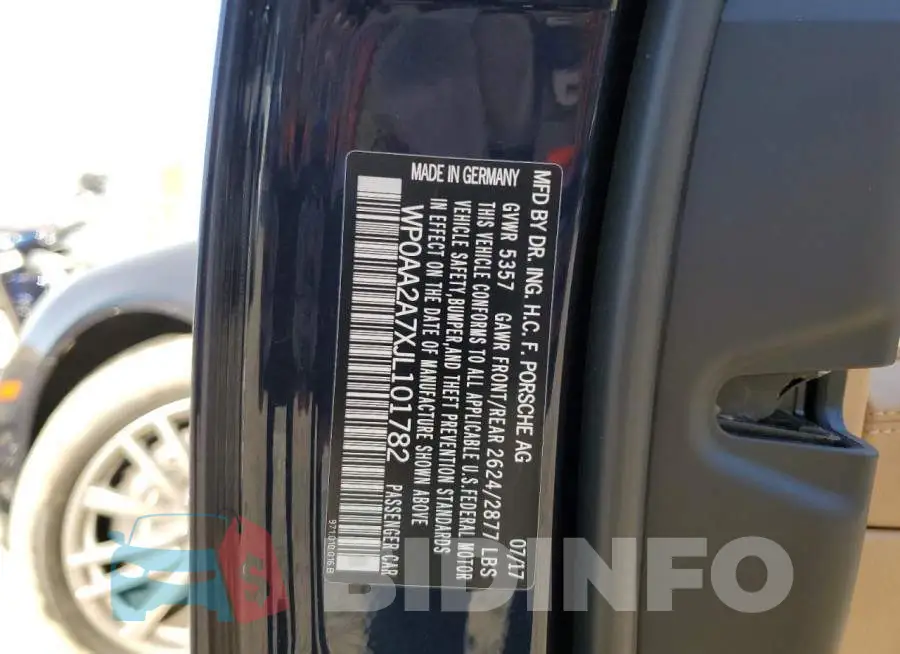 WP0AA2A7XJL101782 Photo# 12