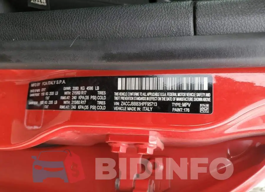 ZACCJBBB3HPF95713 Photo# 13