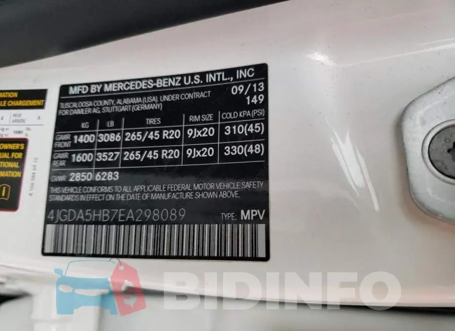 4JGDA5HB7EA298089 Photo# 14