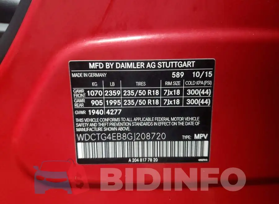 WDCTG4EB8GJ208720 Photo# 10