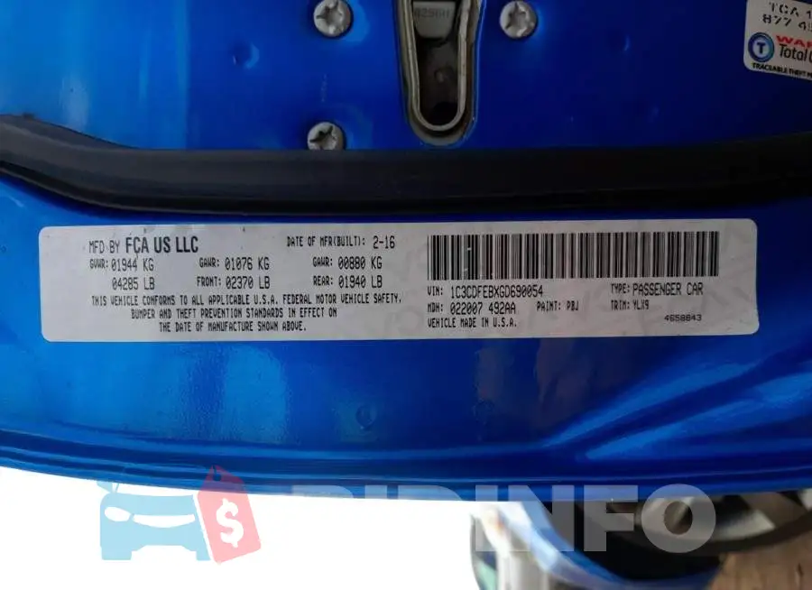1C3CDFEBXGD690054 Photo# 12