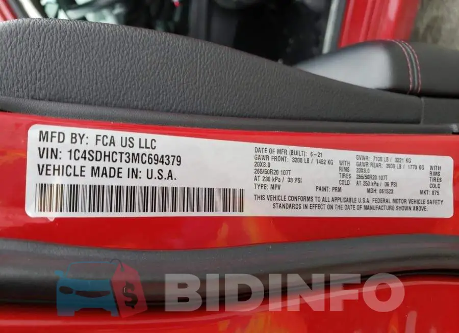 1C4SDHCT3MC694379 Photo# 14