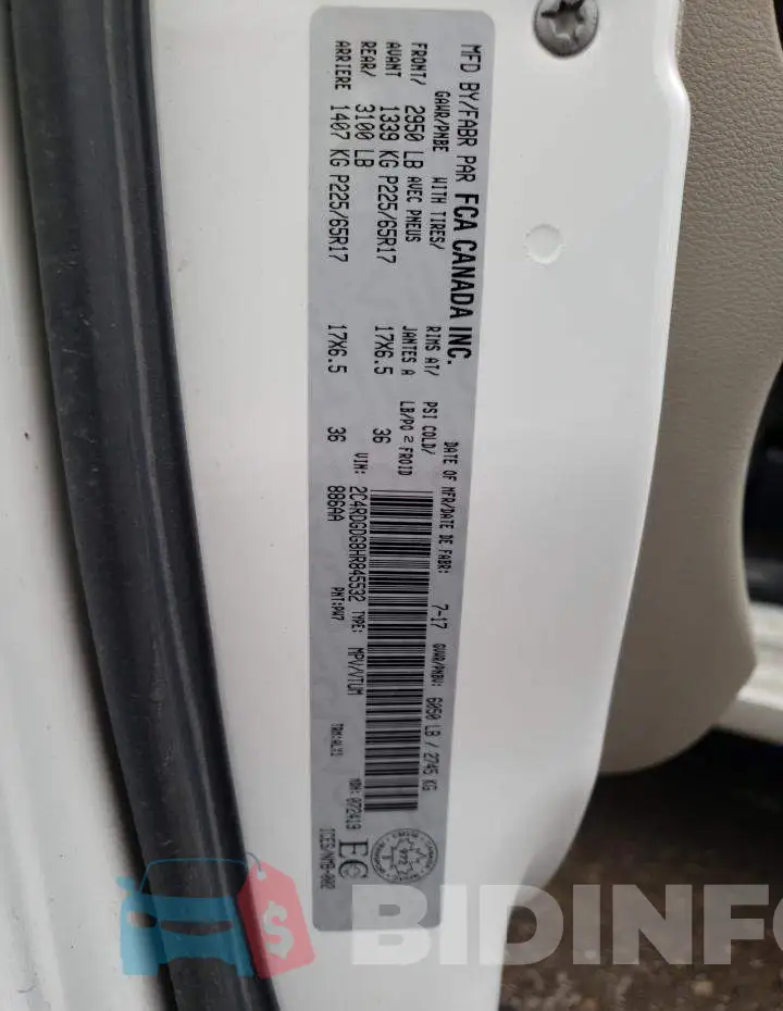 2C4RDGDG8HR845532 Photo# 14