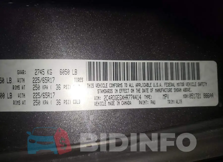 2C4RDGEGXHR774414 Photo# 13