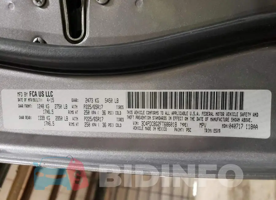 3C4PDCBG2FT686018 Photo# 13