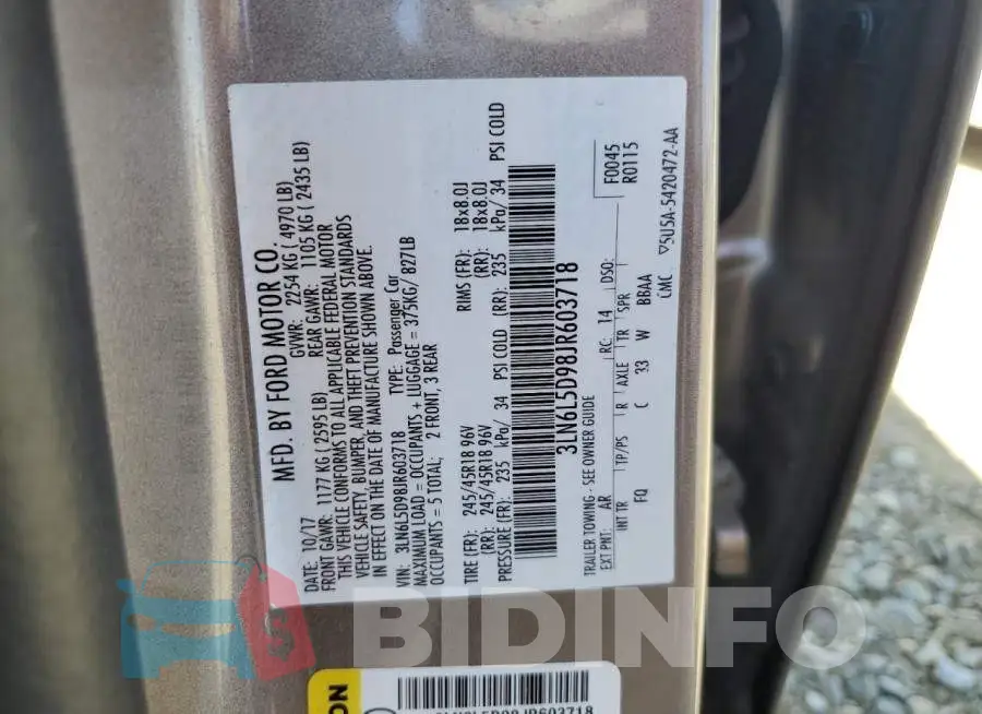 3LN6L5D98JR603718 Photo# 12
