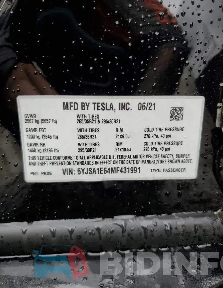 5YJSA1E64MF431991 Photo# 12