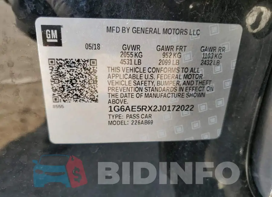 1G6AE5RX2J0172022 Photo# 12