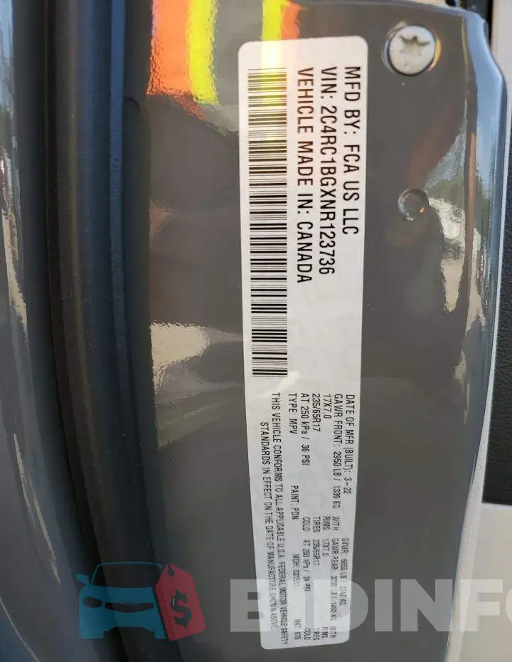 2C4RC1BGXNR123736 Photo# 12