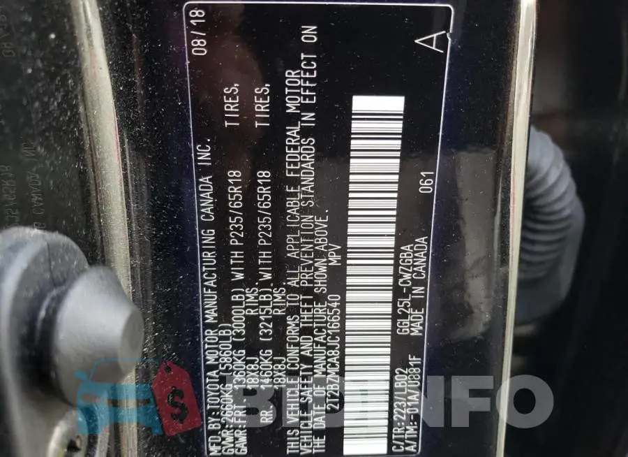 2T2BZMCA8JC166540 Photo# 13